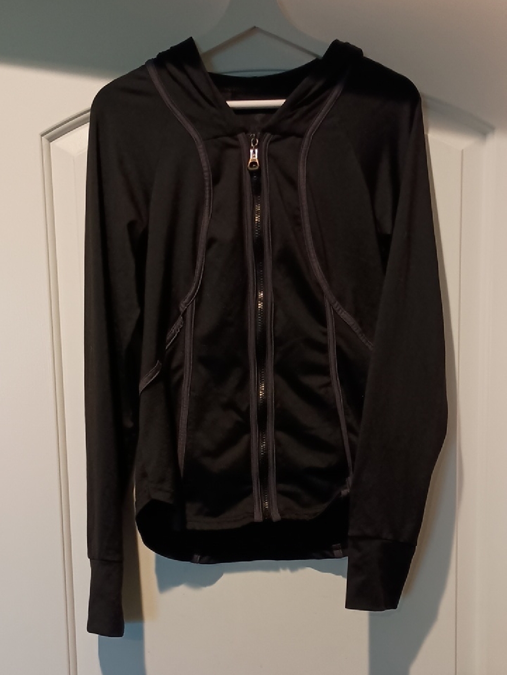 XCVI Black Hooded Fitted Track Jacket Medium